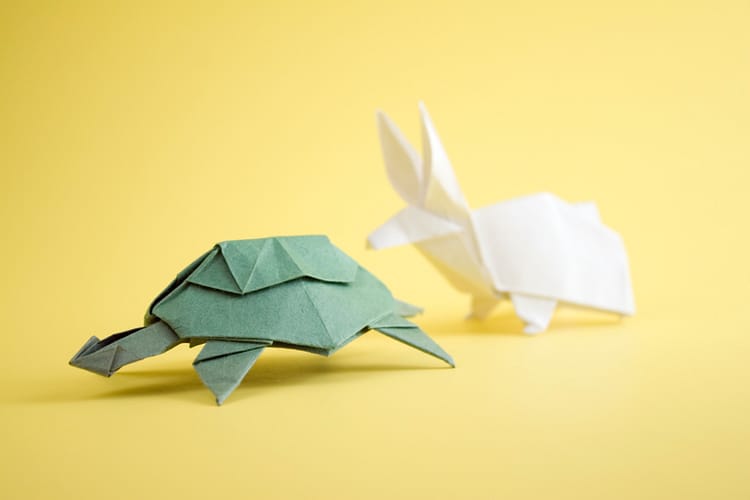Origami Tortoise and the Hare