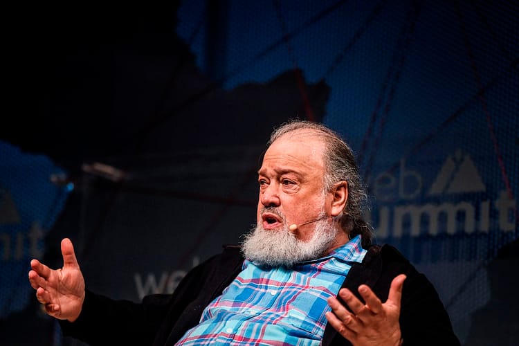 Founder and CEO of the privacy protecting transaction platform Elixxir David Chaum holds a conference on the impact of tech on our privacy, during the Web Summit in Lisbon on November 6, 2019. - Europe's largest tech event Web Summit is held at Parque das Nacoes in Lisbon from November 4 to November 7. (Photo by PATRICIA DE MELO MOREIRA / AFP) (Photo by PATRICIA DE MELO MOREIRA/AFP /AFP via Getty Images)