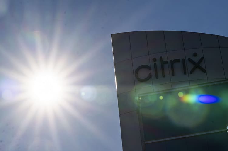 Citrix signage at the company's headquarters in Santa Clara, California, U.S., on Wednesday, Jan. 19, 2022. Elliott Investment Management and Vista Equity Partners are in advanced talks to buy software-maker Citrix Systems Inc., according to people familiar with the matter. Photographer: David Paul Morris/Bloomberg via Getty Images