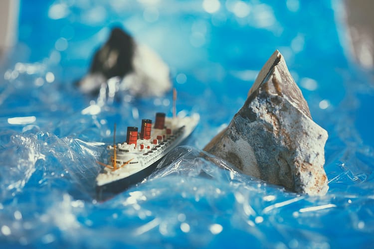 Flints with miniature model of a self-made passenger ship