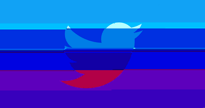 distorted twitter logo