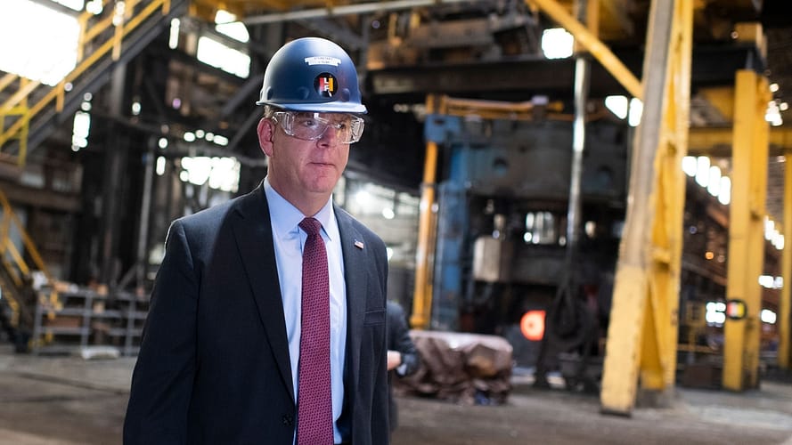 Secretary of Labor Marty Walsh tours Lehigh Heavy Forge while visiting area businesses to discuss the American Jobs Plan in Bethlehem, Pa., on Wednesday, June 2, 2021