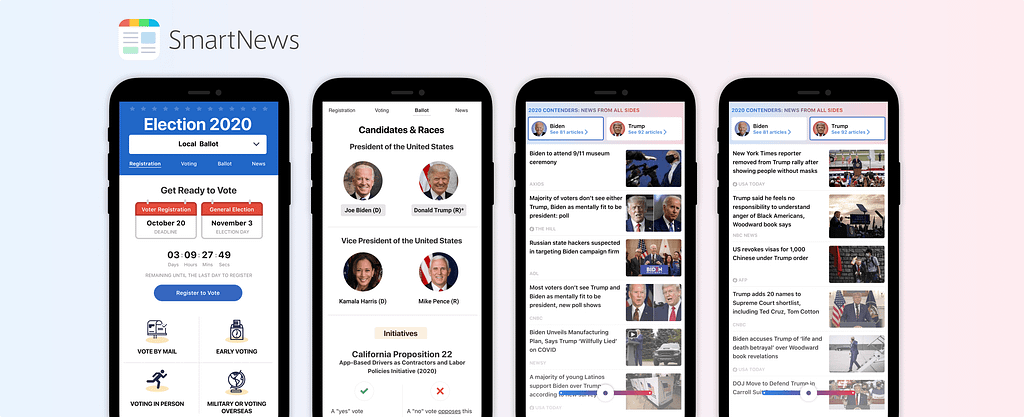 News discovery app SmartNews' new election features for U.S. users